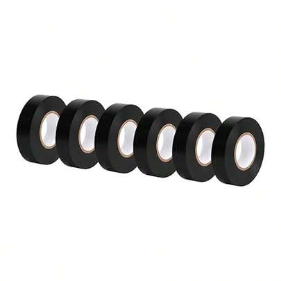 [Flame Retardant Insulation Tape] 1 Roll And 6 Roll Pack Electrical Insulation Tape - Flame Retardant, Waterproof - 1.8cm X 20m Per Roll, Black - Ideal For Home Improvement, Industrial Wiring, Automotive And Power Circuit Insulation