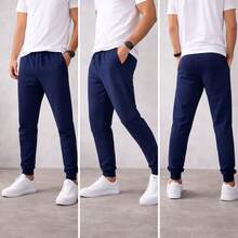 Unisex Jogger Sweatpants With Comfortable Cuffs, Casual, Gym, Everyday Wear - 藏蓝色 - 查看 8