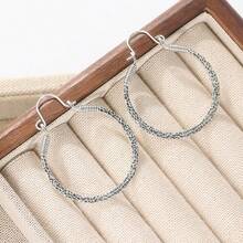 Fashionable Retro Round Earrings, Suitable For Various Occasions, An Ideal Gift For Her - Silver - View 5