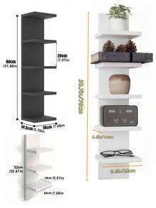 DAILYLAB Estantería de pared de 3/5 niveles, estante de almacenamiento de pared, estantería de pared, estante de almacenamiento acrílico montado en la pared, estante flotante montado en la pared, estante de almacenamiento multifuncional para figuras de anime, estante de almacenamiento flotante montado en la pared, plantas - Multicolor - Ver 10