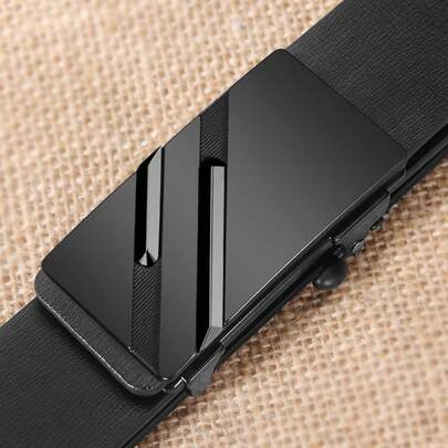 1条男士腰带 时尚百搭黑色腰带 休闲商务金色腰带 年轻中年银色腰带 送给男友/长辈的礼物 适合日常生活