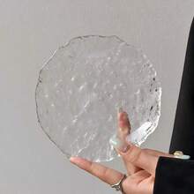 1个不对称粉色优雅冰川纹理玻璃托盘，奢华甜点/水果/珠宝收纳盘 - 粉色 - 查看 7