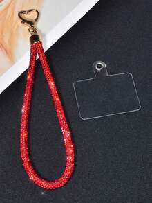 1 chiếc dây đeo điện thoại đính đá sang trọng với khóa hình trái tim bằng kim loại, móc khóa kim cương lấp lánh tinh tế, phụ kiện thời trang cho túi xách nữ. - Nhiều màu - Xem 19