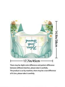 Bộ 1/4 rèm tắm in hình hoa cúc màu xanh bạc hà, thích hợp cho việc thư giãn và ngâm mình; phong cách tươi mát và thư giãn, chống thấm nước và chống mài mòn; bao gồm 12 móc treo, cùng với nắp bồn cầu, thảm tắm và thảm trải sàn. - Nhiều màu - Xem 8