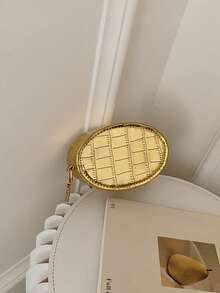 Mini Stone Texture Crossbody Bag, New Lipstick Small Square Bag, Minimalist Chain Shoulder Bag For Summer - Gold - View 4