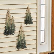 Wooden Wall Decor Hanger, Pine Tree Shaped Yard Hanging, Outdoor Forest Style Sign - A - View 2