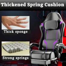 Gaming Chair Computer Chair with Footrest and Lumbar Support Ergonomic Video Game Chair with Headrest Height Adjustable Gamer Chair Office Desk Chair Purple - Púrpura - Ver 5