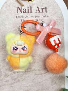 1pc Cute Cartoon Plush 3D Keychain/Car Or Bag Pendant, Creative Gift Suitable For Students And Daily Use - Multicolor - View 12