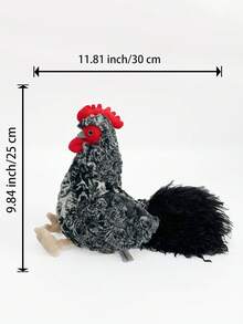 11.81 Inch/30cm Cute Realistic Plush Chicken Doll, Soft Lifelike Hen And Rooster Stuffed Animal, Realistic Farm Bird Plush Doll, Suitable For Children's Birthday Gift, Home Decor, Collection, Farm Theme Party Favor - Multicolor - View 18