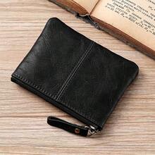 Retro Top-Grain Oil-Waxed Leather Coin Purse - Mini Genuine Leather Organizer For Loose Change, Car Keys, And Bank Cards - Brown - View 7