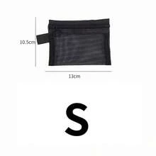 网状化妆包，拉链化妆品收纳包，适合日常或旅行收纳小物件，1个黑色线缆收纳包，多功能，可用作化妆包和洗漱包，经典半透明网状便携旅行包，透明必备收纳包，带拉链配件，美甲包，化妆包，桌面收纳包 - 彩色 - 查看 4