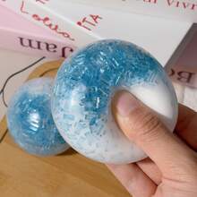 Blue Glacier Hand Exercise Ball – Slow-Rise Sensory Toy For Kids & Adults, Soft Squeeze Stress Ball For Mood & Focus, Stretchable Fidget, Classroom Prize & Hand Strengthener - 藍色 - 查看 3