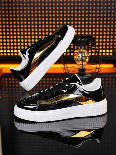 Men's Breathable Leather Casual Sneakers, Lightweight Comfortable Trainers For Spring/Summer