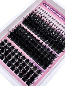 4 em 1 Agrupamentos de Cílios Fofos, Base 160D/200D/300D e Agrupamentos de Cílios Espinhosos, 180 Unidades de Cílios Espinhosos Individuais Grossos de 10-18mm Super Volumosos Cílios Postiços, Kit de Extensão de Cílios Volume Russo 3D DIY Fada/Desenho Animado Cílios, Design Único de Agrupamento Espinhoso Semelhante a Vison, Adequado para Maquiagem Diária e Cosplay, Reutilizável - D - Visão 3
