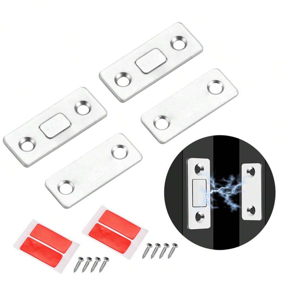 2 pezzi Fermi magnetici ultra sottili per ante di mobili, adatti per cassetti, porte scorrevoli, ante di cucine, armadi - 2 pezzi - Visualizzare 1