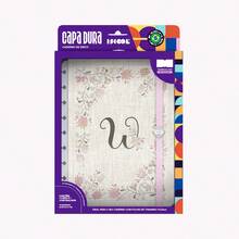 Capa e Contracapa Para Caderno Iscool Disc Entrepontos Monograma Letra W - M (17 x 23 cm) - Visão 5