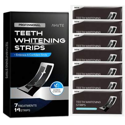 AHVTE 7对牙齿美白贴，清洁牙齿，深度清洁，日常口腔护理