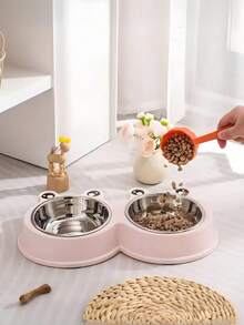 1 Bát ăn và uống nước bằng thép không gỉ cho chó, có đế chống trượt, thích hợp cho mèo và chó nhỏ, bát ăn cho mèo, đồ dùng cho mèo, đồ dùng cho thú cưng, đồ dùng cho chó con, đồ dùng cần thiết cho chó con, đồ dùng cho mèo. - 300ml - Xem 2