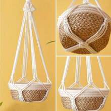 1 buc. Suport pentru plante Macrame, coș de jardinieră suspendat în stil boem, plasă pentru ghiveci de flori țesută manual - excluzând plantele în ghiveci - Multicolor - Vizualizare 9