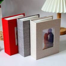 100-Page Large Capacity Creative Photo Album, 6-Inch Fabric Surface, Suitable For Family, Fashionable Wedding And Family Photo Memorial Album, Living Room, Office Decoration, Mother's Day Spring Gift - Multicolor - View 2