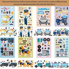 8/16/24/32pcs Kids Face Stickers, 8 Different Cartoon Ocean Animal Patterns, Suitable For Children's Birthday Party Gifts And Craft Activities - Multicolor - View 4