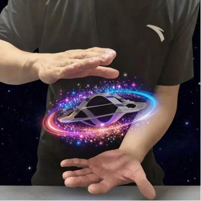 1个反重力UFO悬浮魔术飞碟 - 趣味新奇玩具，附带说明书，悬浮舞台表演道具，营造逼真的漂浮幻象，为舞台和家庭魔术表演增添乐趣，适合青少年和派对，UFO魔术道具，可用于街头、学校和活动演示，是理想的奖品、派对礼物、节日/生日礼物或返校礼物，非常适合魔术爱好者。