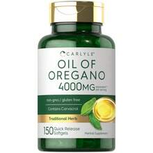 Carlyle Oil Of Oregano Softgels, 4000mg Per Serving, 150 Quick Release Capsules, Non-GMO & Gluten Free Herbal Supplement - 110g - Xem 1