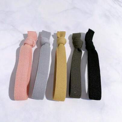 Bộ 5 chiếc dây buộc tóc co giãn cao cấp nhiều màu sắc, kiểu dáng Ulzzang Hàn Quốc, dây buộc tóc đa năng dùng để búi tóc.