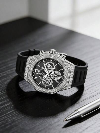  Đồng hồ GUESS GW0518G1 bằng thép không gỉ, kiểu dáng thanh lịch, thích hợp đeo hàng ngày và đi làm.