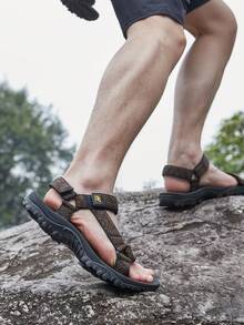 CAMEL CROWN Men's Outdoor Hiking Sports Sandals, Non-Slip Durable Water & Land Dual-Use Comfortable Beach Sandals - Black/Brown - View 4