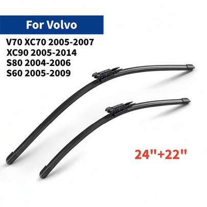 Bộ lưỡi gạt mưa kính chắn gió thay thế cho Volvo V70 XC70 2005-2007 XC90 2005-2014 S80 2004-2006 S60 2005-2009 - Bộ gạt mưa trước cao cấp dùng được trong mọi điều kiện thời tiết - Chất lượng OEM (Bộ 2 lưỡi)