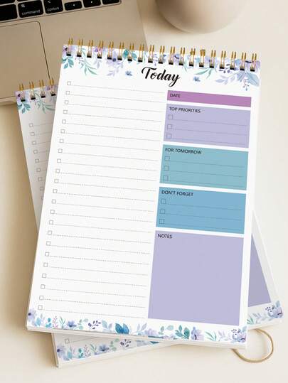 To Do List Notepad 1 Pack, Undated Daily Planner Notepad With To Do List Notebook Checklist Planner Spiral Waterproof Notepad For Office Supplies, School Planner, 52 Sheets/Pack, 5.5"*8.3" A4 Size