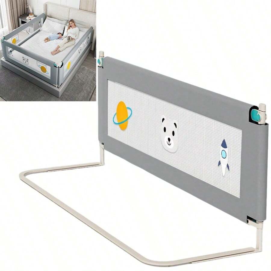 150/180/200 Cm Toddler Bed Rail Guards Baby Protection Adjustable Height - Grey - View 1