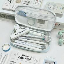 1件装冬季围巾和小猫手提笔袋，可爱高品质灵感学生大容量收纳袋 - 小貓手提筆袋 - 查看 8