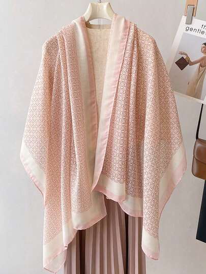1 Circle Print Scarf Long Shawl Simple Practical Multi-Functional