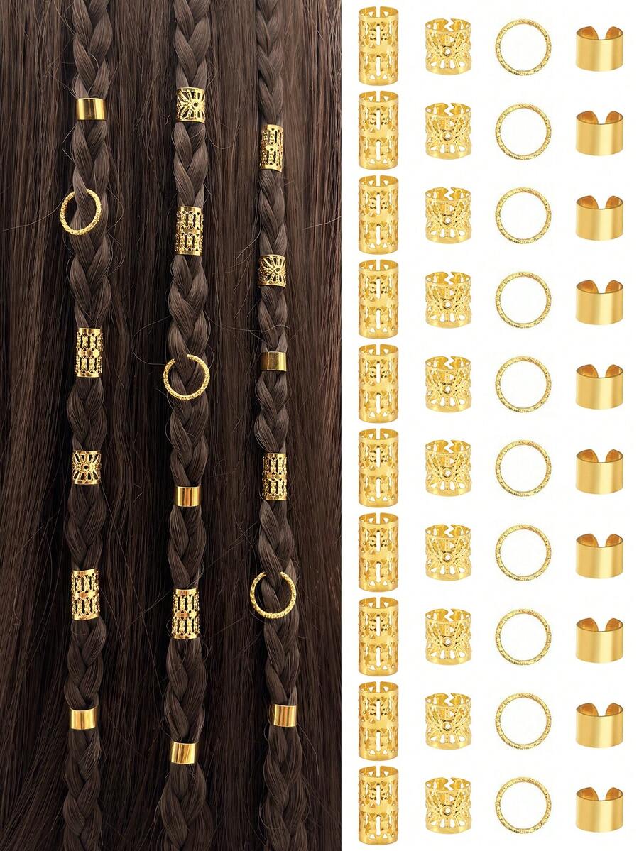 40pcs Mixed Styles Hair Scrunchies, Adjustable Hair Ties Suitable For Braiding Hairstyles, All Season