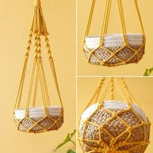 1 buc. Suport pentru plante Macrame, coș de jardinieră suspendat în stil boem, plasă pentru ghiveci de flori țesută manual - excluzând plantele în ghiveci - Multicolor - Vizualizare 10