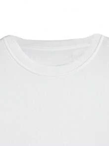 Crew Neck Sweatshirt With Minimalist New York Print, Basic And Modern, New Release. - Áo thun cổ tròn màu trắng New York - Xem 3