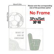 3pcs Football Themed Fabric Wall Art Decor - Framed + Unframed Wall Art Paintings For Boys Bedroom, Home Decor, Bathroom, Kitchen, Living Room, Bedroom, Office, Dorm, Nursery - 3PCS - View 15