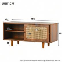 Rattan Sideboard Set For Living Room: Combination Of Rattan Chest Of Drawers And Shoe Rack, Walnut Color. - Redwood - View 11