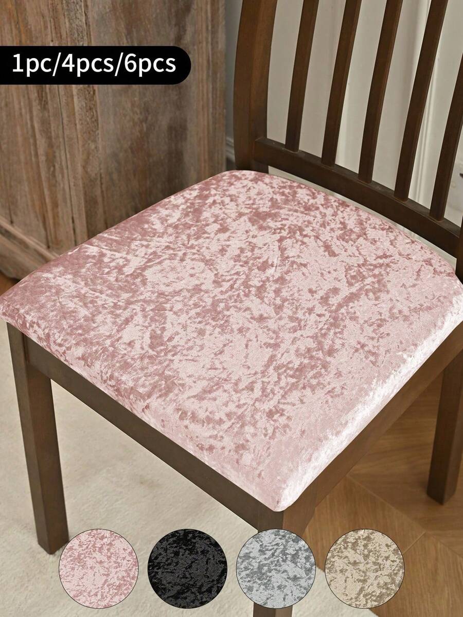1 pieza/4 piezas/6 piezas Funda de taburete de terciopelo dorado, funda protectora lavable para asiento, adecuada para restaurante, hotel, hogar, funda antipolvo para taburete - Multicolor - Ver 1