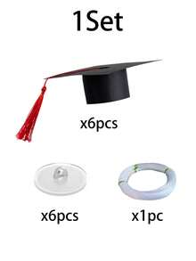 Bộ trang trí treo mũ tốt nghiệp gồm 1 chiếc, bao gồm mũ tốt nghiệp, dây câu và móc dán; dùng để trang trí tiệc tốt nghiệp, trang trí mùa tốt nghiệp, phông nền chụp ảnh lễ tốt nghiệp, đồ trang trí chào đón năm học mới, phụ kiện trang trí không khí lễ tốt nghiệp, trang trí nhà cửa trong nhà dịp lễ. - Xem 11