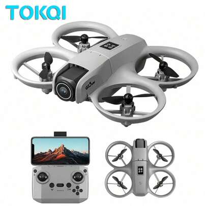 TOKQI 2026 Nuevo Mini Dron con Cámaras Duales, Batería de Larga Duración de 1800mAh, Transmisión de Video FPV, Control Remoto, Estabilización Óptica, Evitación de Obstáculos por Infrarrojos, Adecuado para Principiantes, Regalo Perfecto para Fiestas