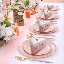 10/20 Piezas Cajas de regalo con forma de pastel de cumpleaños Cajas de papel triangulares para pasteles Contenedores con cinta Cajas de fiesta de color rosa y azul de dibujos animados para decoración de mesa, regalos de boda, baby shower y fiestas de cumpleaños - Multicolor - Ver 10