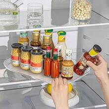 Cocoarm Organizador Giratorio 360° para Refrigerador Lazy Susan Giratorio Transparente Rectangular Especieros para Cocina plat Giratorio para Armario almacenar Largo 120x60x0 3 cm/47 2x23 6x0 1 - Largo 120x60x03 cm/472x236x01 pulgadas - Ver 4
