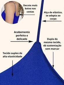 Women's Blouse In Spandex With Thin Elastic Straps, Basic Style, Lined, Brazilian Style, Gringa, Blogger Style - Redwood - View 5