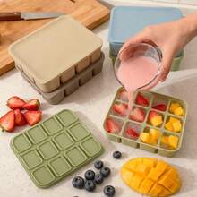 1pc Silicone Lid Tray, Soft And Easy To Demold, Suitable For Transparent Beverages, Milk, Soup And Meal Preparation, Dishwasher And Oven , Reusable - Multicolor - View 2
