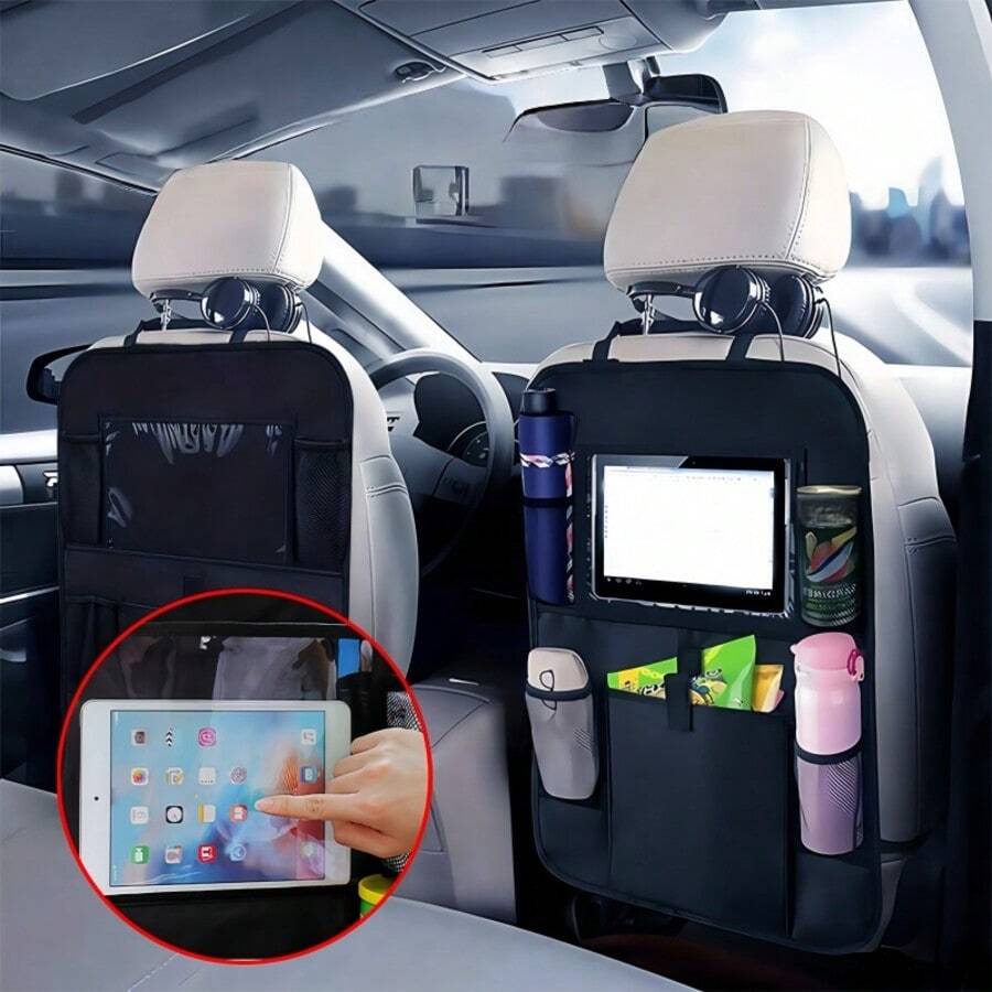 1/2pcs Car Backseat Travel Storage Bag, Durable Oxford Cloth, Tidy Storage For Small Items, Practical Accessory For Road Trips