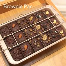 Thickened Rectangular Non-Stick Brownie Pan With Dividers | Carbon Steel Baking Mold, Thick Baking Tool, Perfect For Brownies, Muffins, Cupcakes & Small Treats – Rust-Free, Durable & Easy To Clean – Ideal For Home Bakers And Restaurants - View 3