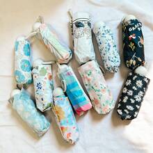 Mini Compact Ditsy Floral UV Protection Foldable Sunshade Umbrella, Suitable For Sunny And Rainy Days, Outdoor, Garden, Travel Essentials, Portable Essentials, Beach Essentials, Graduation Season, Commencement, Graduation Ceremony, Graduation Gift - Round-headed Nimi Floral Umbrella - View 1